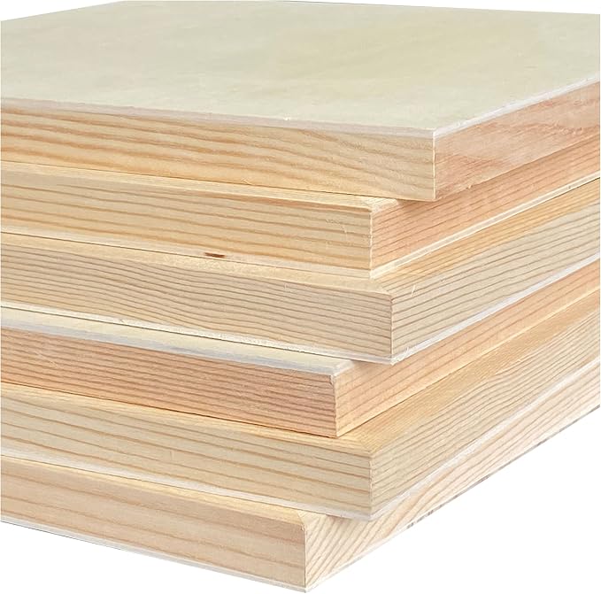 Wood Art Panels 12x12 Unfinished Wooden Canvas Panels 6-Pack Wood Frame - Image 3