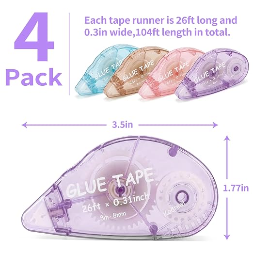 4 Pack Scrapbook Tape Double Sided Tape Rollers - Image 2