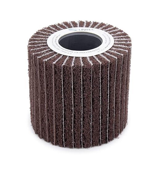 C.S. Unitec | PTX Interleaf Combi Wheel | 80 Grit Metal & Wood Buffer Polisher Machine Attachment for Grinder Tool | 4" Diameter x 4-1/8" Wide (47312)