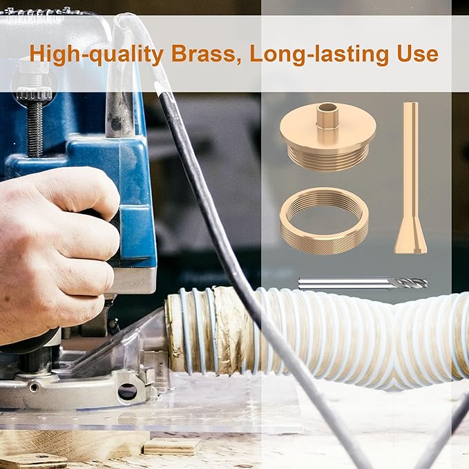 1/4"(6.35mm) Solid Brass Routing Guide Bushing for Router Templates, Alignment Pin, HSS End Mill Bit 15/64"(6mm) Shank, Perfect for 1/4" Mill Routing Bushing Template Use