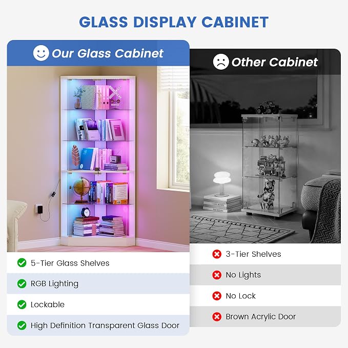 5-Tiers Corner Display Cabinet - Image 5