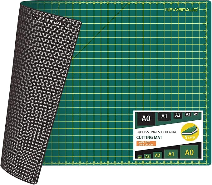 NEWBRAUG 24'' × 36'' Large Self Healing Gridded Rotary Cutting Mat, Big Double by NEWBRAUG