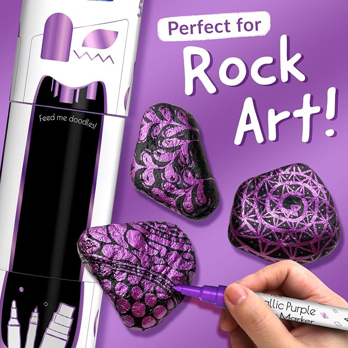 5 Metallic Acrylic Purple Paint Pen - Image 3