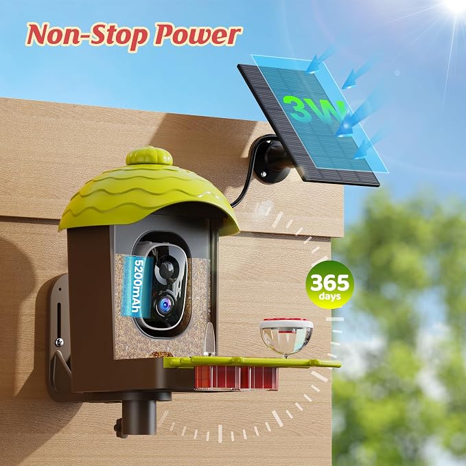 Smart Bird Feeder with Camera Outdoor: 2K Wild Bird Watching Video Cam - Image 6