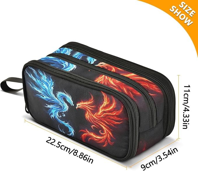 Dragon Phoenix Pencil Case Box Boys Girls Large Pencil Pouch - Image 4