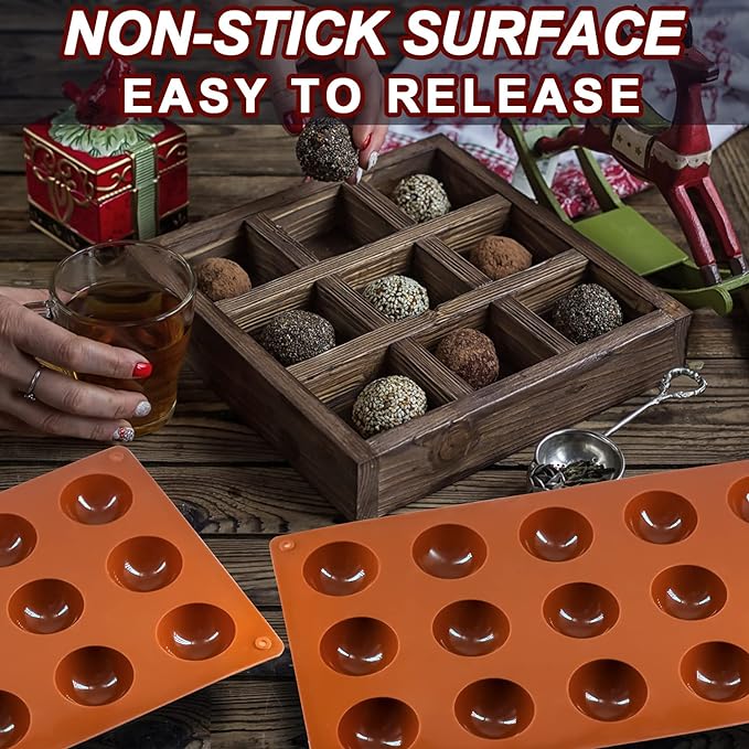 Lerykin Semi Circular Silicone Molds, Non-Stick Silicone Chocolate Molds - Image 2