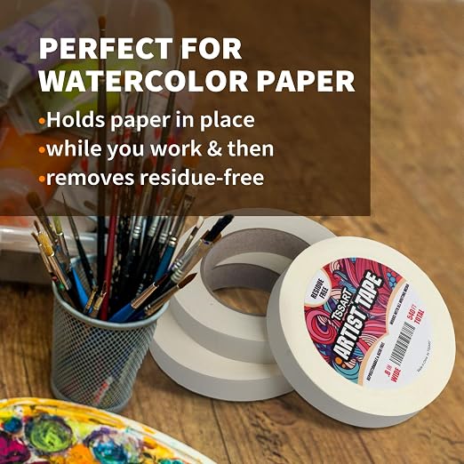 3 Pack White Artist Tape - Image 5