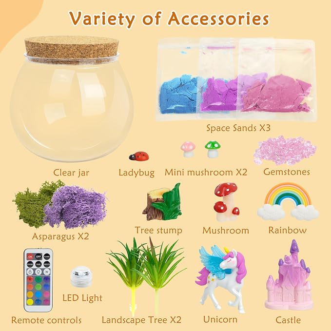 Light-Up Unicorn Terrarium Gifts, DIY Night Light Kit - Image 4