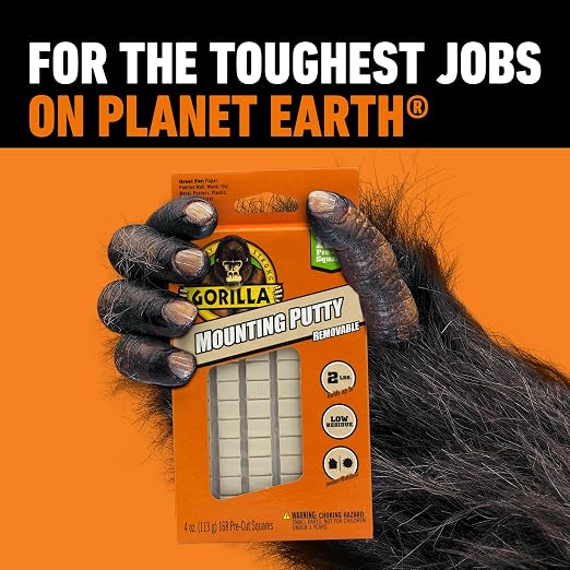 Gorilla Removable Mounting Putty Reusable & Repositionable Adhesive 84 Count - Image 9