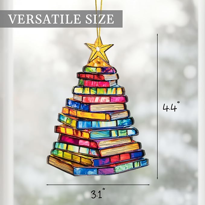 Sensemory Book Christmas Ornament 2025 Faux Stained Glass, Tree Decor Ornaments - Image 3