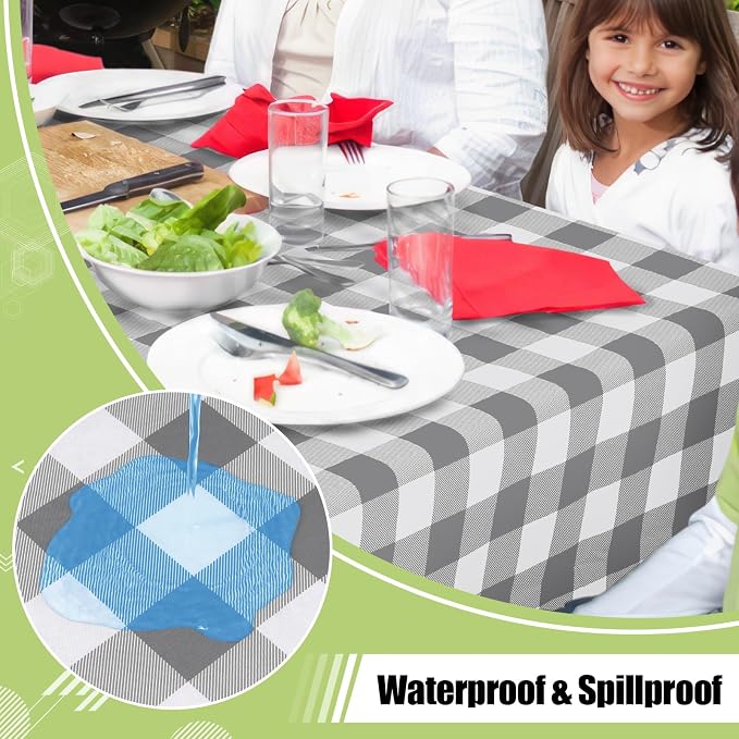 Smiry Rectangle Table Cloth, Waterproof Vinyl Tablecloth - Image 2