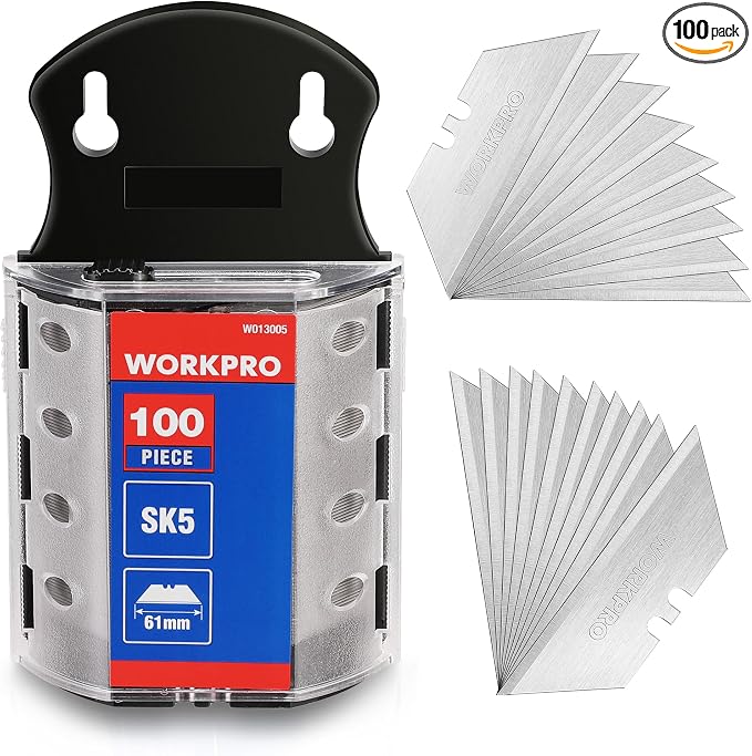 WORKPRO Utility Knife Blades, SK5 Steel, by WORKPRO