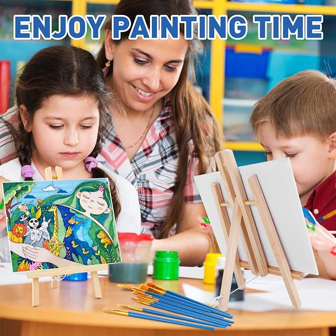 ESRICH 182 Pack Canvas with Easel Set 8 x 10 in Canvas Boards with 11.8 in - Image 7