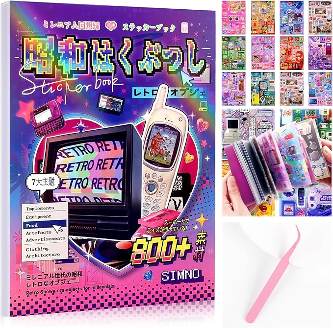 Tmtains 30 Sheets Japanese Sticker Book by Tmtains
