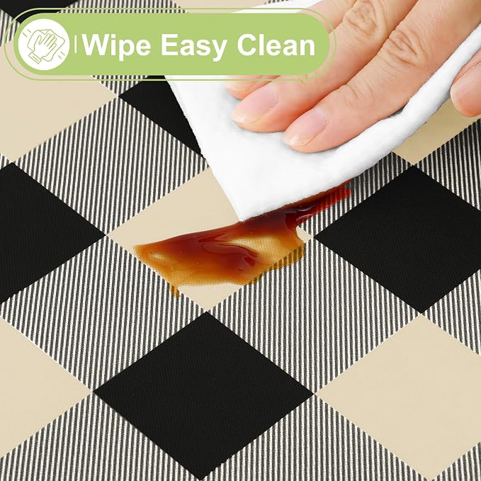 Smiry Rectangle Table Cloth, Waterproof Vinyl Tablecloth - Image 3