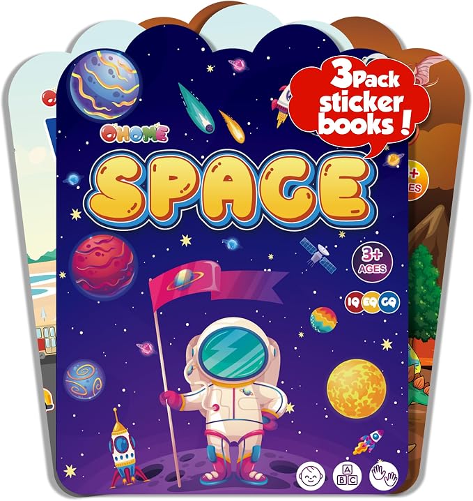 Reusable Sticker Books for Toddlers 2-4 Years by OHOME