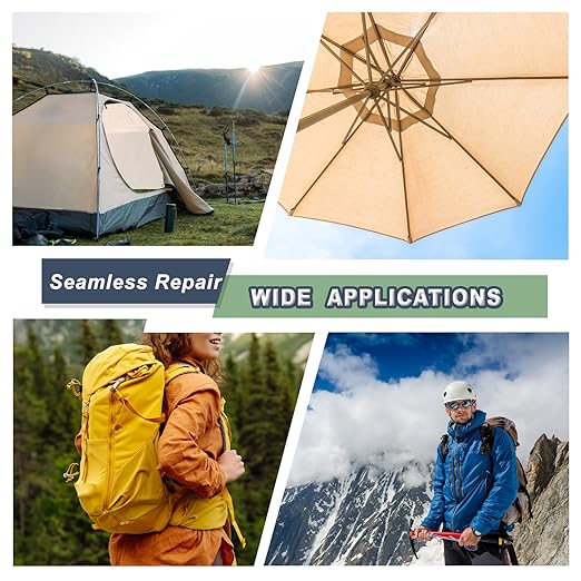 7.9x3.9 inch 12 PCS Nylon Repair Patch Nylon Repair Tape Self Adhesive Fabric Tapes Outdoor Camping Gear Fabric kit for Tent, Umbrella, Down Jackets, Sleeping Bag, Knapsack（Army Green）