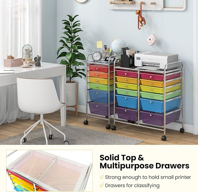 BECOMFORT 12-Drawer Rolling Cart - Image 7