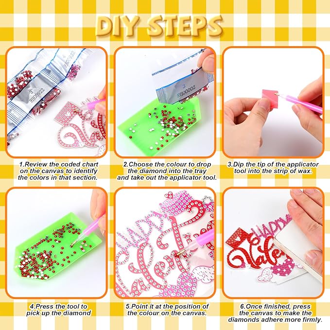 YooNotee 12 Sets Interchangeable Seasonal Diamond Art Tabletop Decorations - Image 4