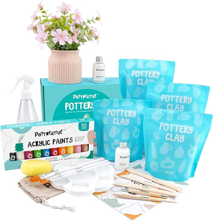 POTTREATIVE Air Dry Clay Pottery Kit by POTTREATIVE