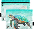 Sea Turtle Pencil Pouch for 3 Ring Binder, 2 Pack Waterproof Pencil Bags Clear by BOENLE-WELCOMEYOURCOMING