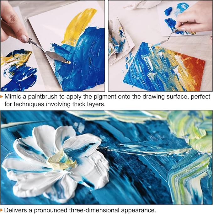 HARFINGTON 8pcs Palette Knife Painting Tool 7.68" Pointed Stainless Steel Blade - Image 6