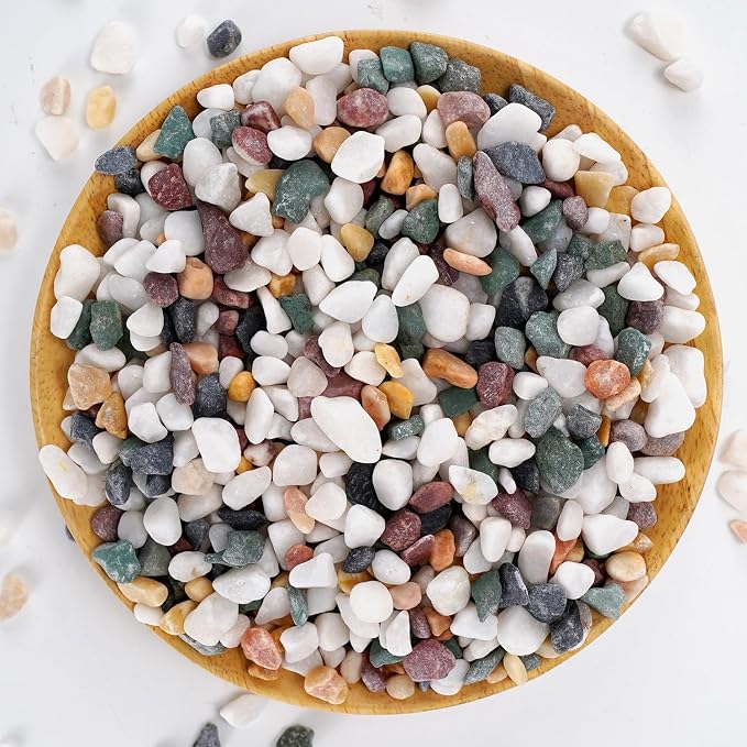 Natural Decorative Pebbles Rocks Polished Tterrarium Gravel White Stones by TOYPOPOR