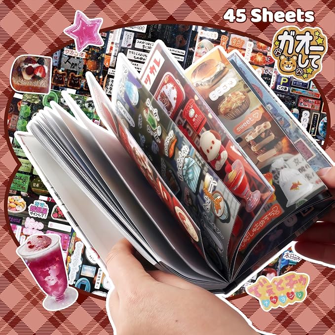 Tmtains 45 Sheets Japanese Manga Style Sticker Book 1300Pcs Heisei Retro - Image 4