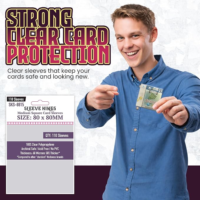Sleeve Kings Standard Card Sleeves – 110 Count, Large Square Size, Compatible - Image 2