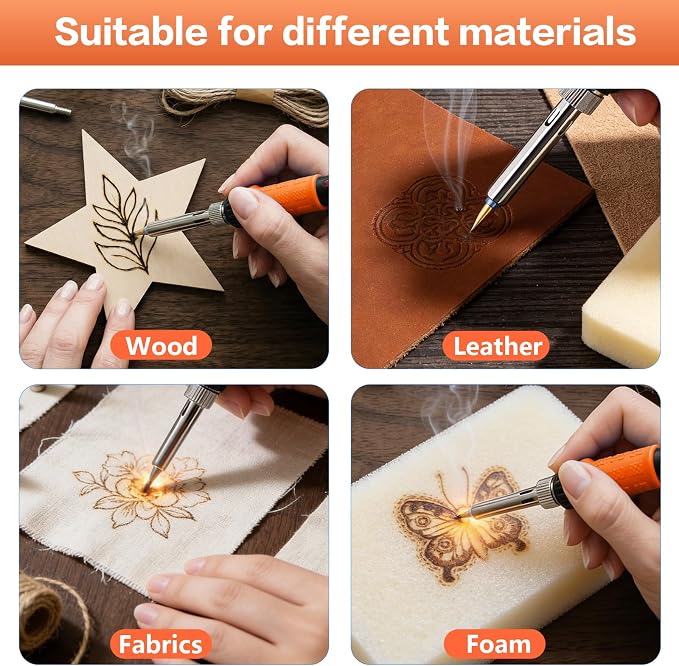 K KERNOWO Wood Burning Kit, DIY Craft Pyrography Pen - Image 5