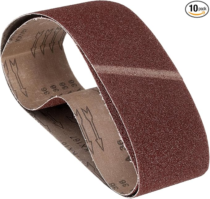 10 Pcs Sanding Belts 3 x 24 Inch 36 Grit Aluminum Oxide Abrasive Sandpaper for Belt Sander Metal Grinding Wood Working Weld Rust Removal