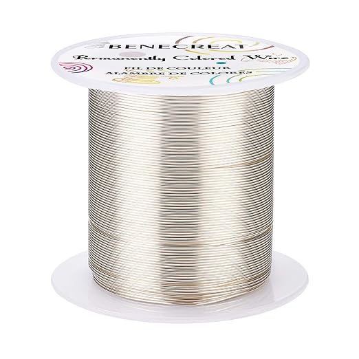 BENECREAT 22 Gauge 55 Yards Tarnish Resistant Silver Wire Jewelry Beading Wire by BENECREAT