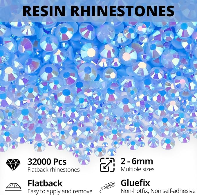 32000Pcs Light Blue Rhinestones - Image 2