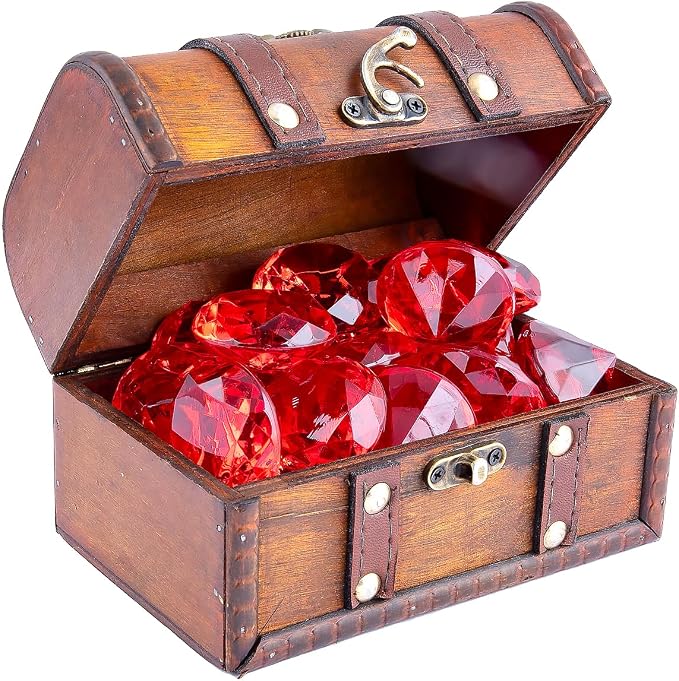 Niceup 26PCS Red Fake Diamonds Big Gem Toys, 1.5in Pool Diving Gems Acrylic - Image 4