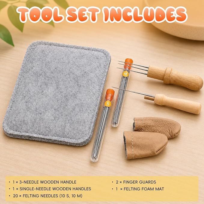 26-Piece Needles Felting kit Tools Needles Wool Felting Soft Needle Felting Pad - Image 5