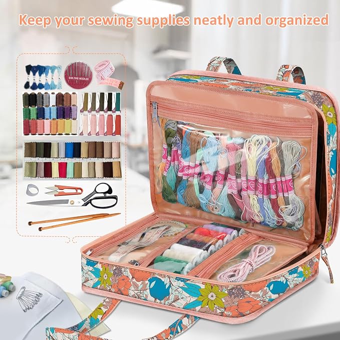 FINPAC Sewing and Craft Supplies Storage Tote, Large Capacity Travel Packing - Image 4