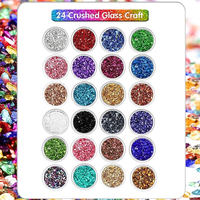 24 Box Crushed Glass Craft Glitter Fine - Image 2