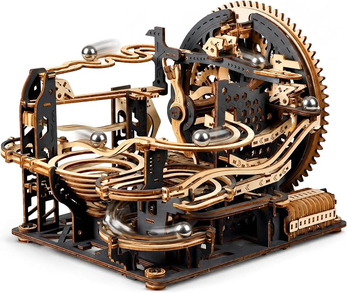 3D Wooden Puzzle for Adults, Marble Run Mechanical Model Kit by CraftYour3DReality