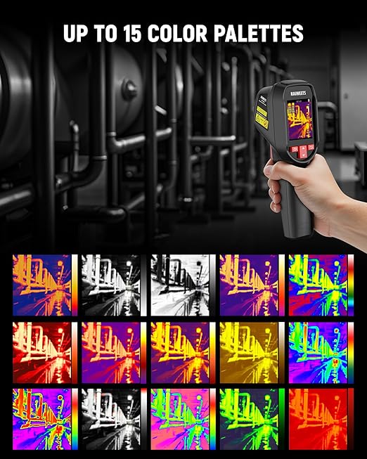 KAIWEETS KTI-200 Thermal Camera, 240x240 High IR Resolution, Thermal Imaging Camera with Laser Pointer, -4°F to 1022°F Infrared Imager, 25Hz Refresh Rate, 15 Color Palettes, 8H Run Time, 50°FOV, IP54