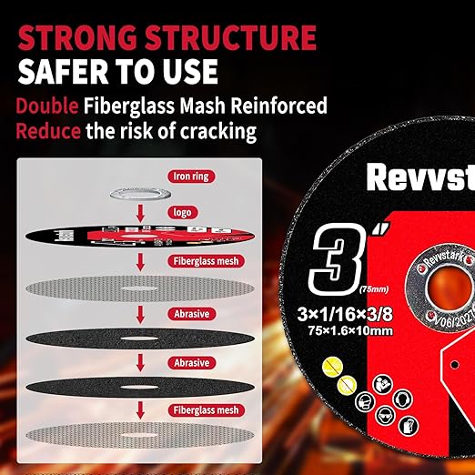 55 Pack Cut Off Wheels 3 Inch, Thin 3" x1/16 x3/8" Metal & Stainless Steel Cutting Wheel for Angle Grinder, Cutting Discs with Aggressive Cutting