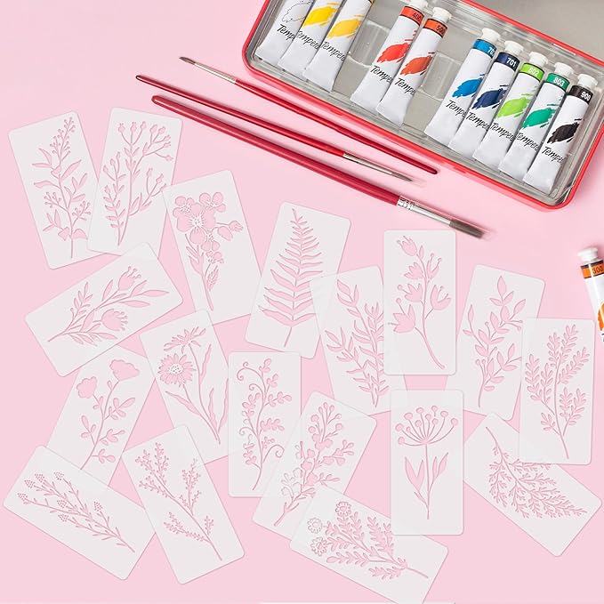 18 Pack Floral Stencils for Painting on Wood, Reusable Flower Stencils for - Image 5