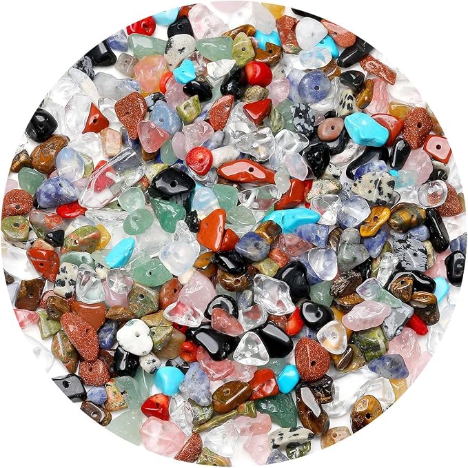 LAIDANLA Multicolor 400pcs Natural Chip Stone Beads 5-8mm Healing Crystal - Image 2