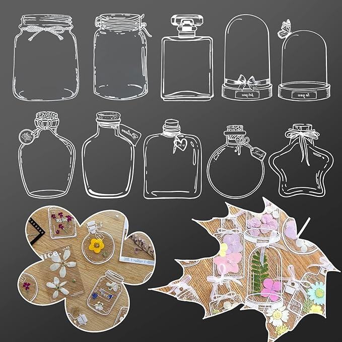 Transparent Dried Flower Bookmarks, Kaluofan 40Pcs Dried Flower Bookmark Kit - Image 2