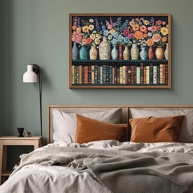 Wildflower Puzzles for Adults 1000 Pieces, PICKFORU Vintage Flower Book Puzzle - Image 6