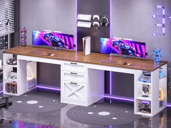 SEDETA Farmhouse 96.5" Computer Desk - Image 3