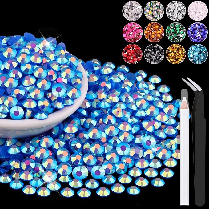 1500PCS 6mm Resin Jelly Rhinestones in Bulk, Bedazzling Flatback Crystals by BELLEBOOST