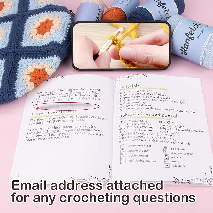 Hanfetch Crochet Kit for Advanced or Intermediate Beginner, Step by Step Video - Image 6