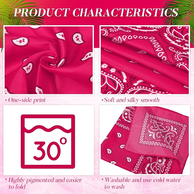 100 Pack Bandanas Unisex Paisley Bandanas Bulk Multi Purpose Cowboy Head Wrap - Image 2