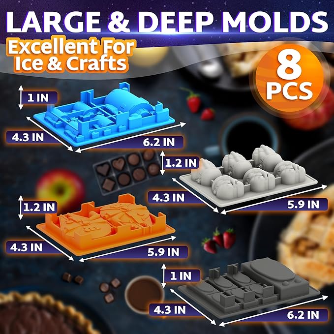 8-Piece Sci-Fi Silicone Molds Set - Image 3