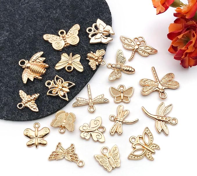 WOCRAFT 60pcs KC Gold Butterfly Bracelet Charms - Image 4